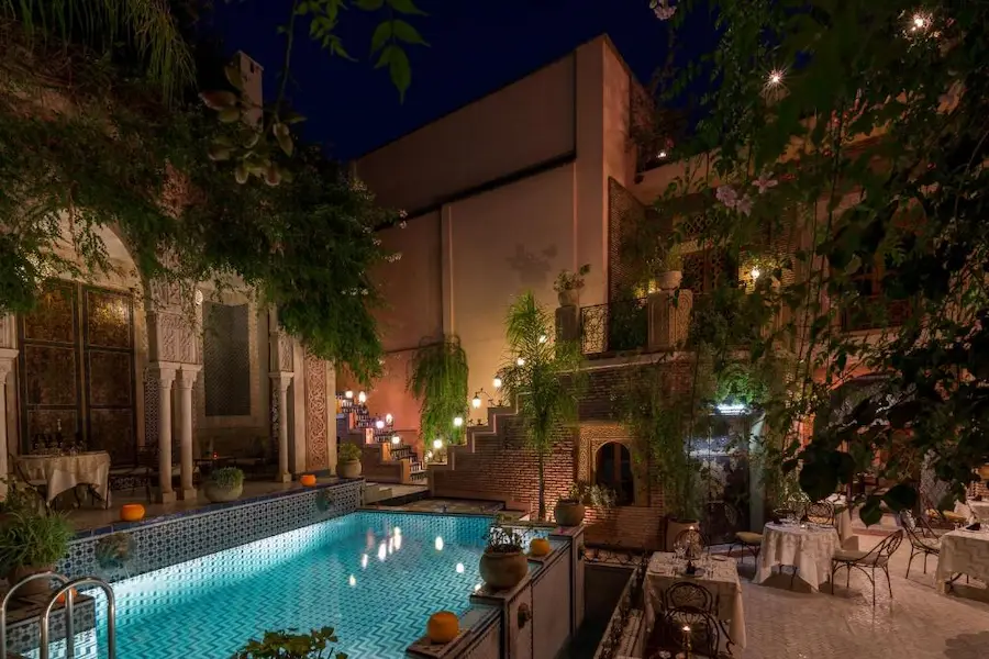 Riad Palais Sebban swimming pool in Marrakech Medina